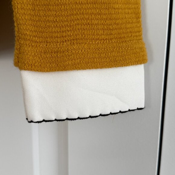 Modcloth Mustard Yellow Collared Sweater, Size L - Picture 5 of 8